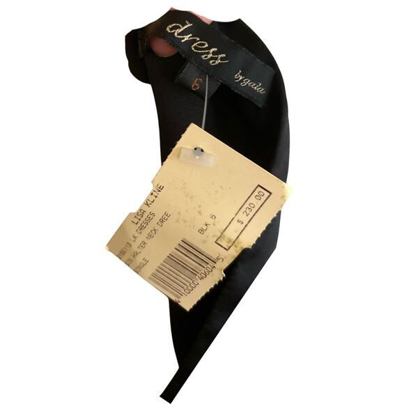 Vintage Y2K Gaia Black Silk Lace Halter Dress – Early 2000s, Size Small - Picture 8 of 8